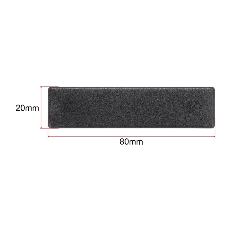 uxcell Standard Plastic Rectangle Aluminum Extrusion End Cap Black 20x80mm 12pcs - Image 2